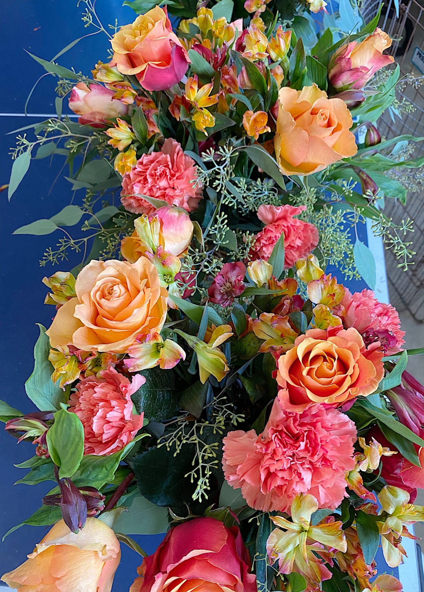Arranged Flowers for the Summer Beach Dinner