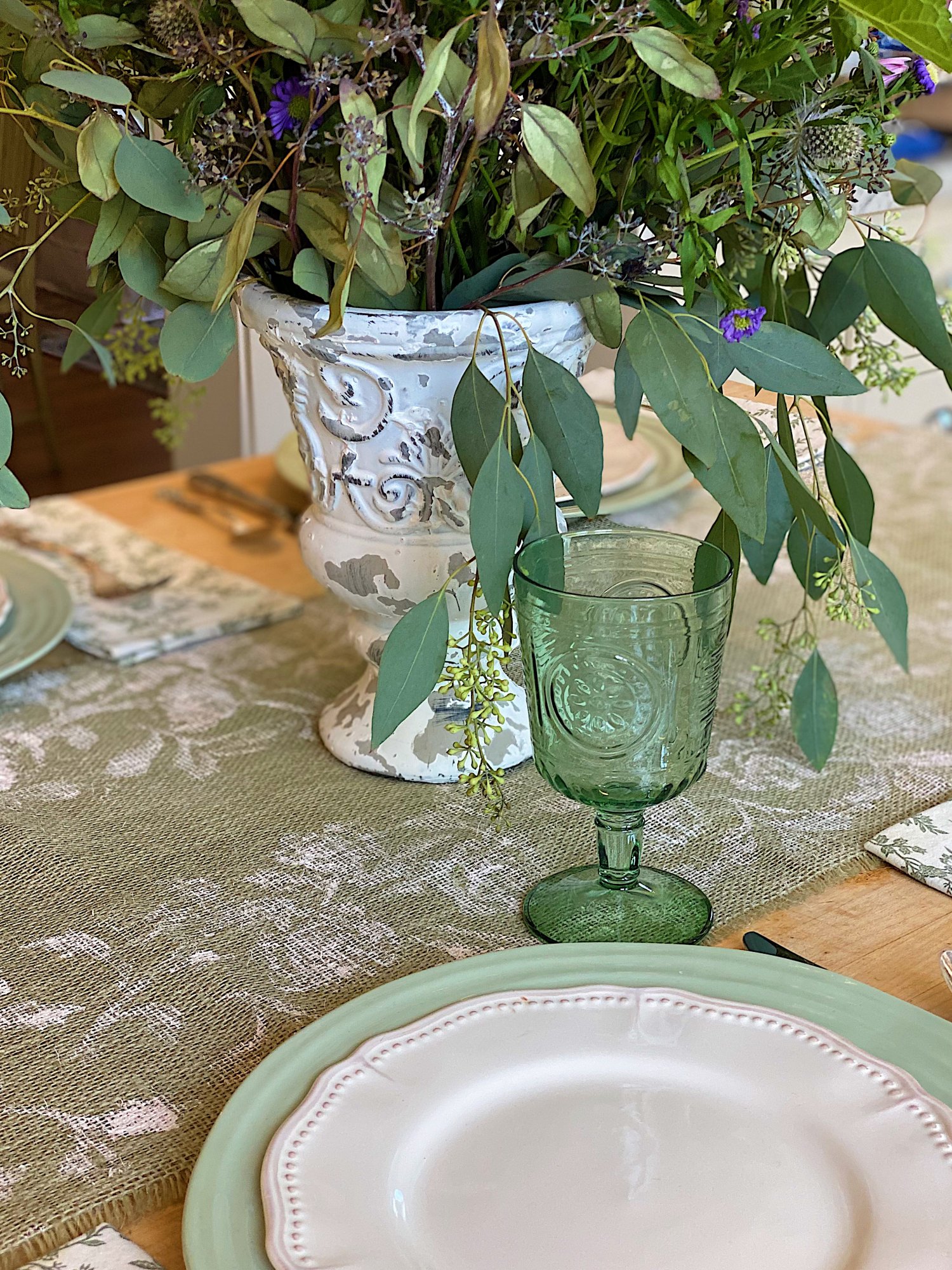 Burlap Table Runner Closeup