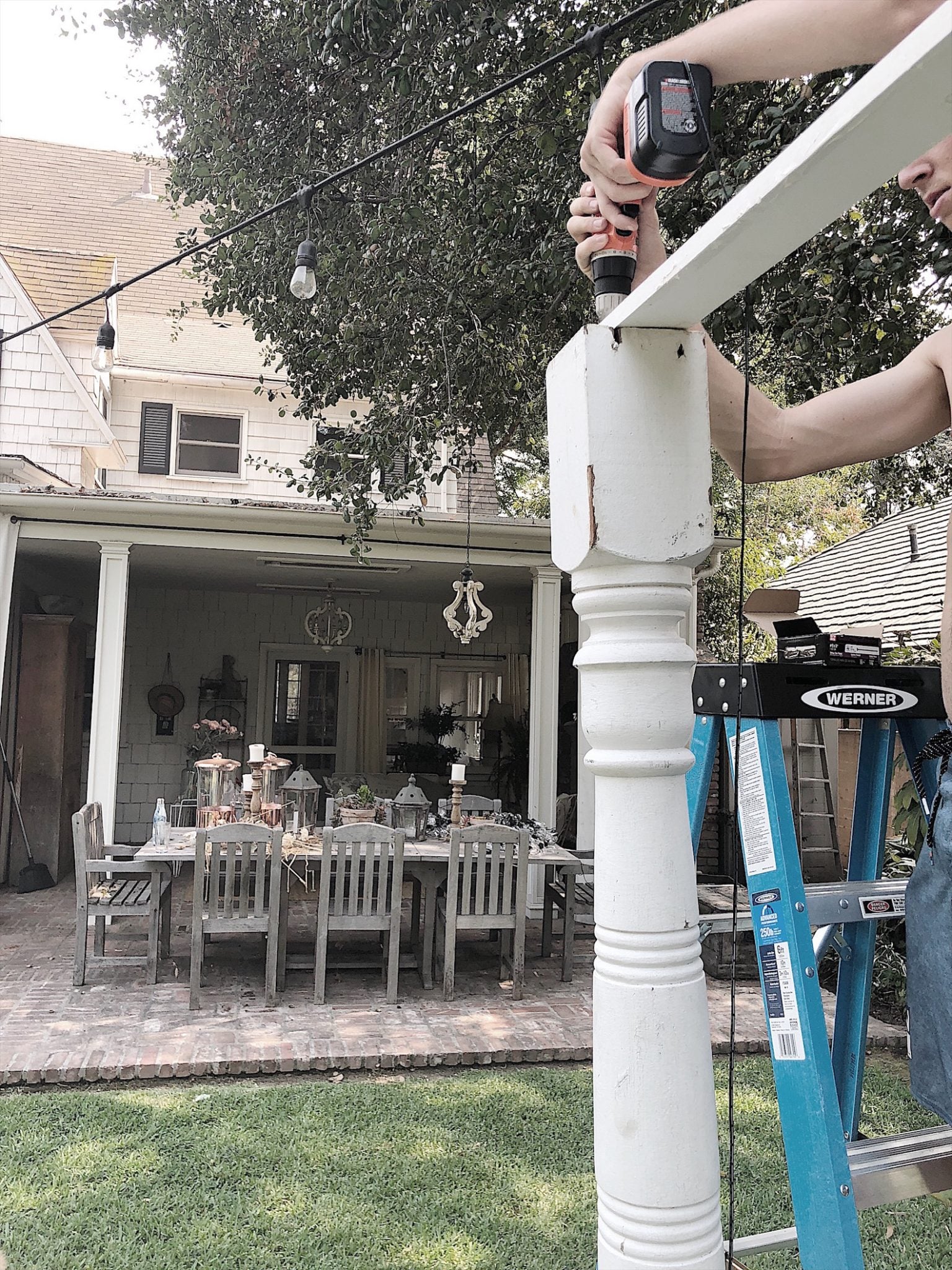 Outdoor Party with Porch Posts 5