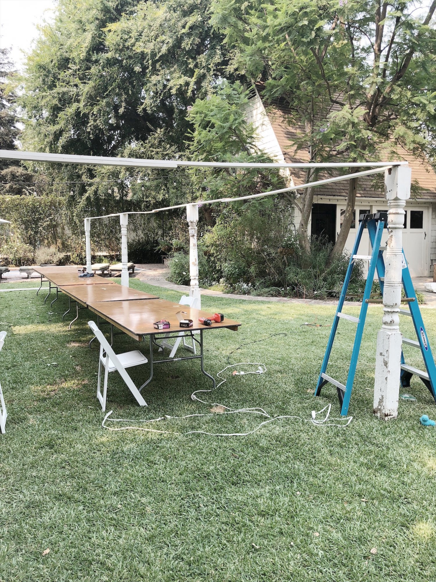 Outdoor Party with Porch Posts 6