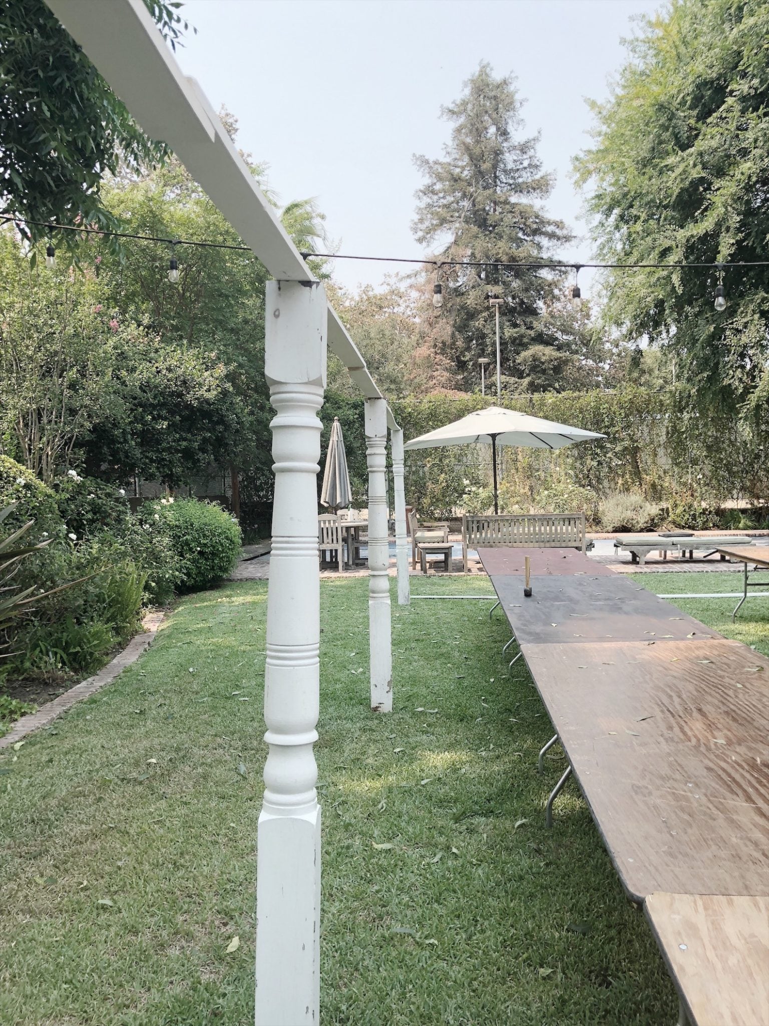 Outdoor Party with Porch Posts 7