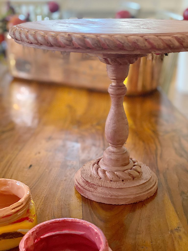 Fall DIY Cake Stand Painted
