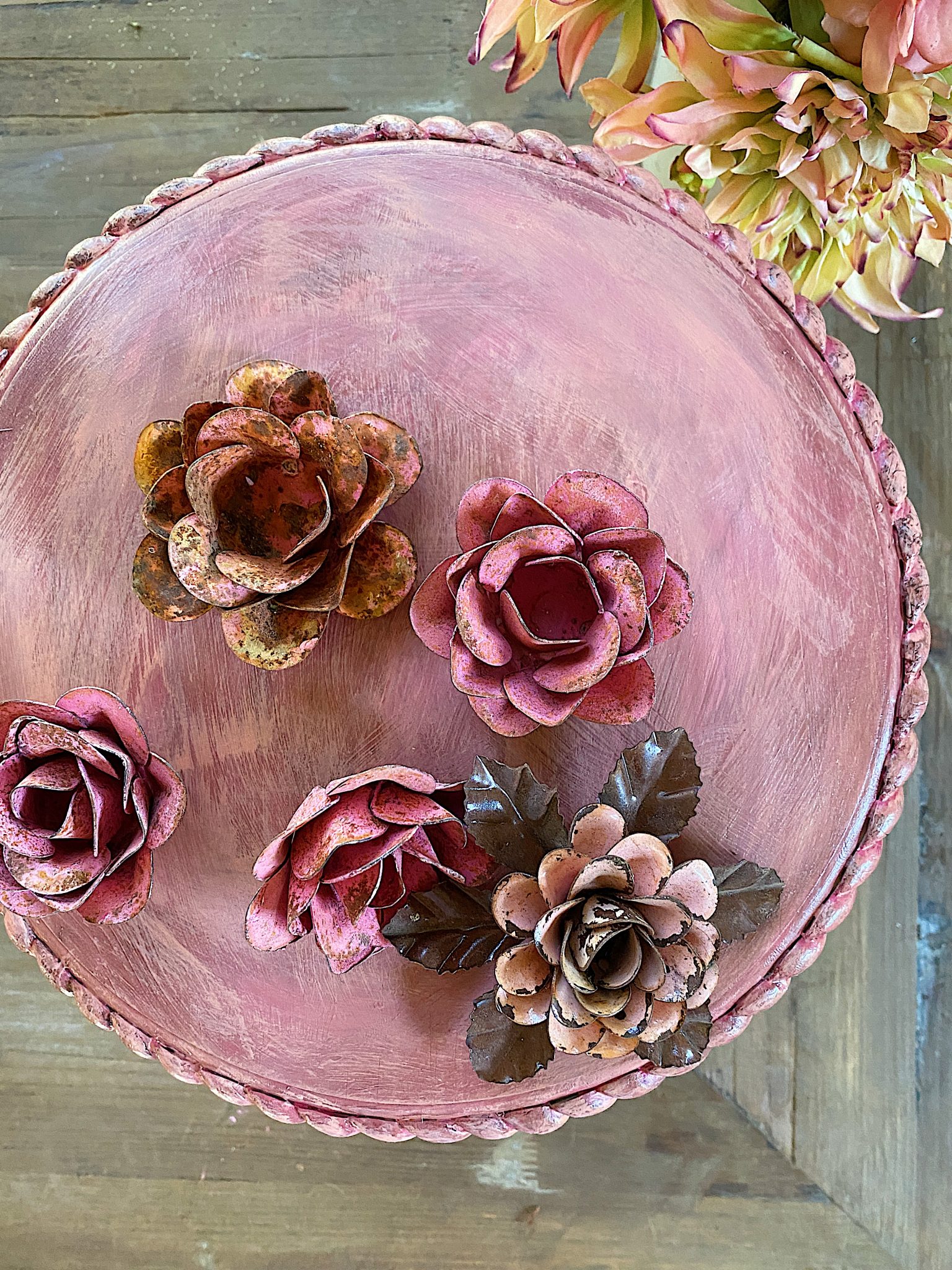 Fall DIY Wood Pink Cake Stand