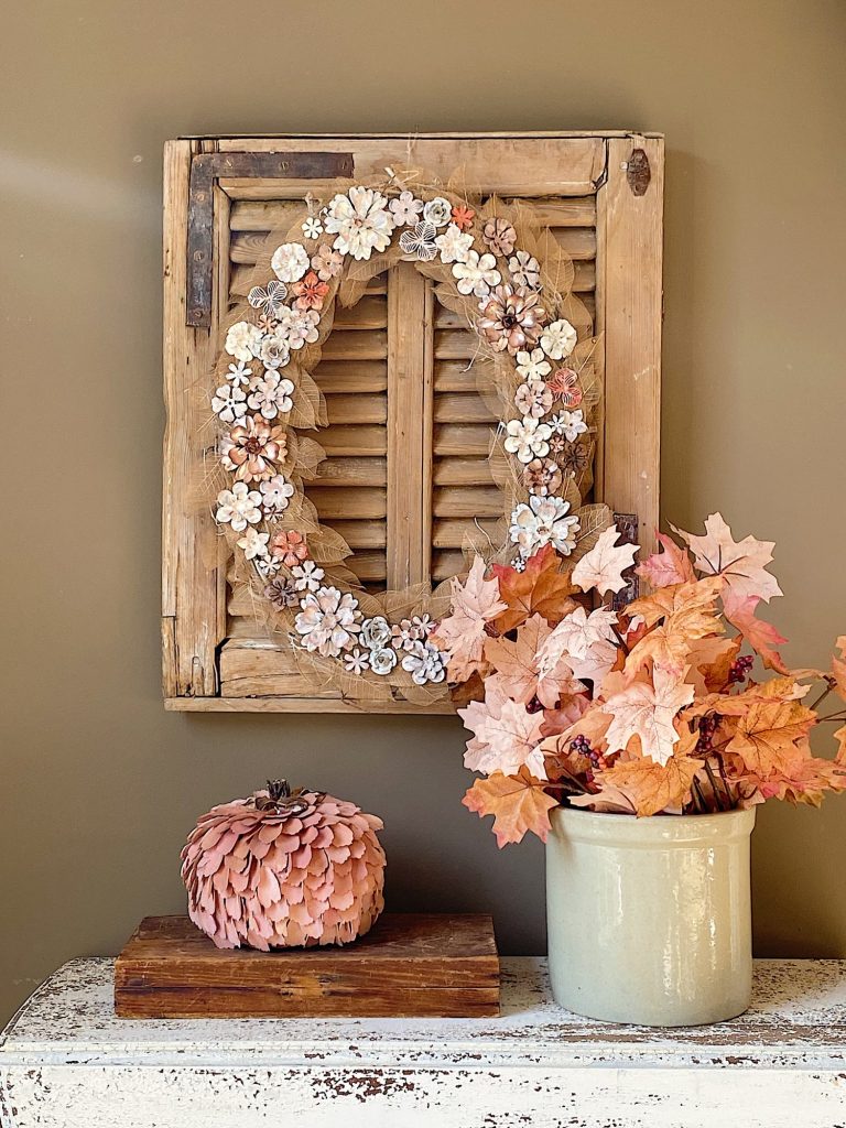 Fall Metal and Leaf Wreath DIY