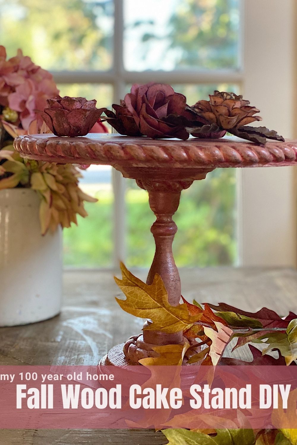 I have been busy making crafts for fall and I love my latest DIY - a fall wood cake stand. I chose to use fall colors (instead of white) and am so happy I did!
