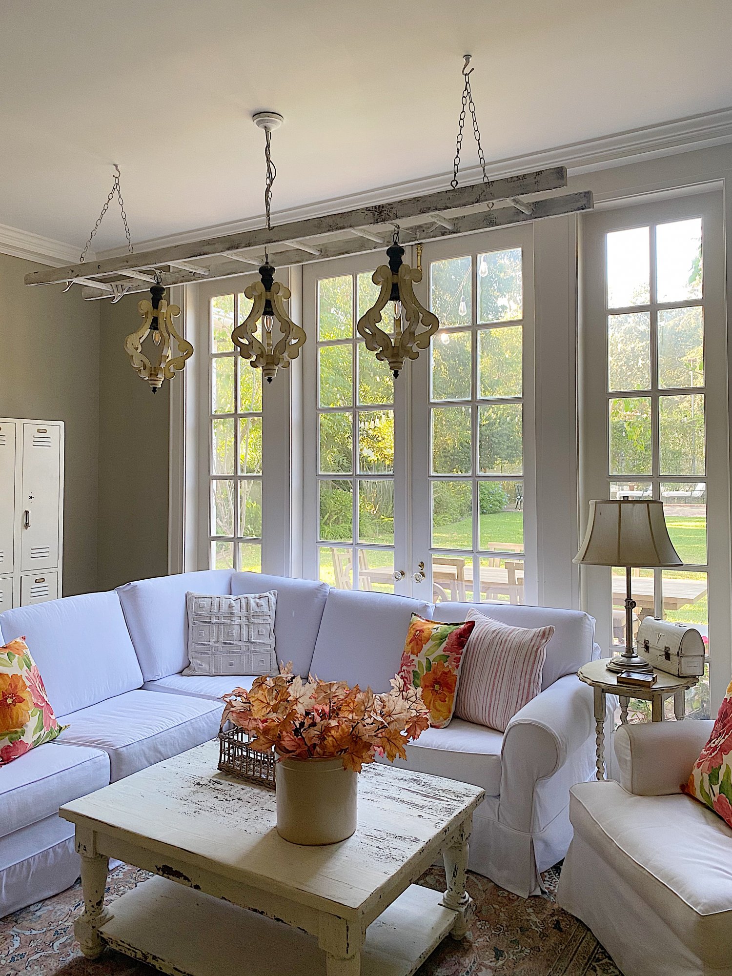 How to Make a Ladder DIY Chandelier MY 100 YEAR OLD HOME