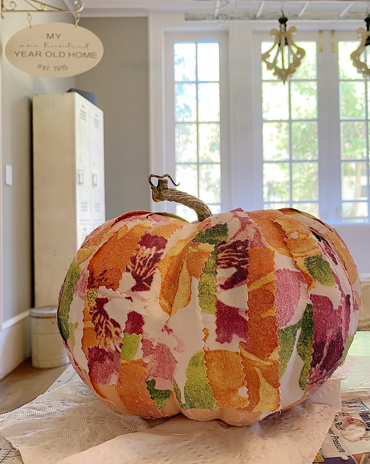 Add the Fabric on Cinderella Pumpkin
