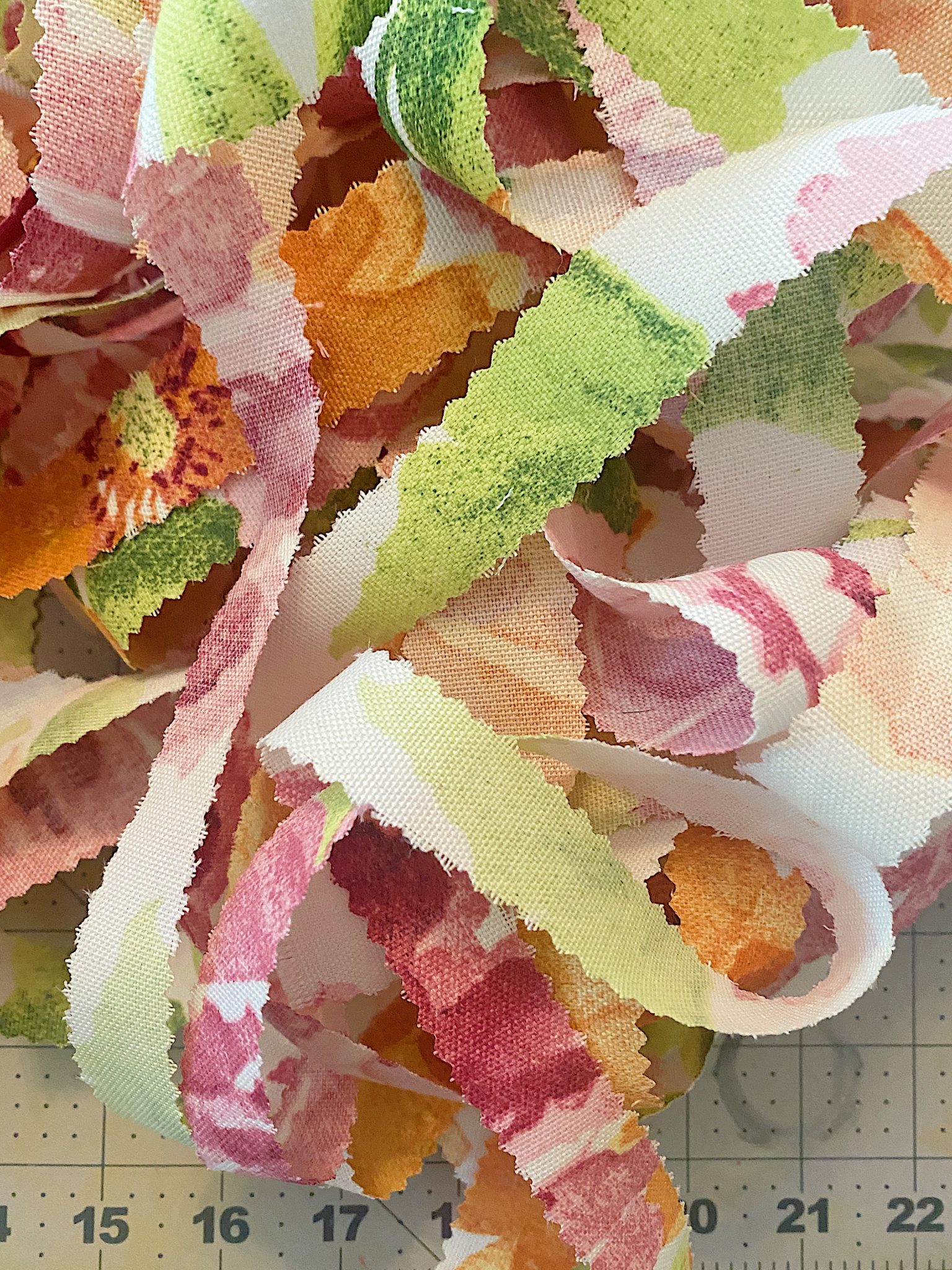 Cut Fabric for Cinderella Pumpkin Crafts