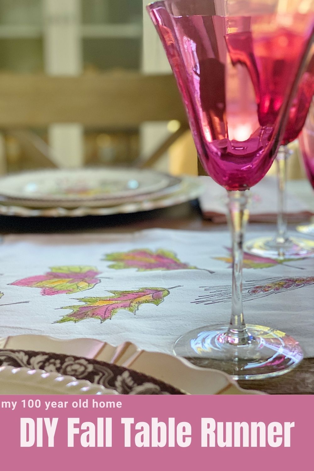 I thought it might be fun to make a Thanksgiving Table Runner. I pulled out my new Iron Orchid Stamps and made this DIY Fall table runner.