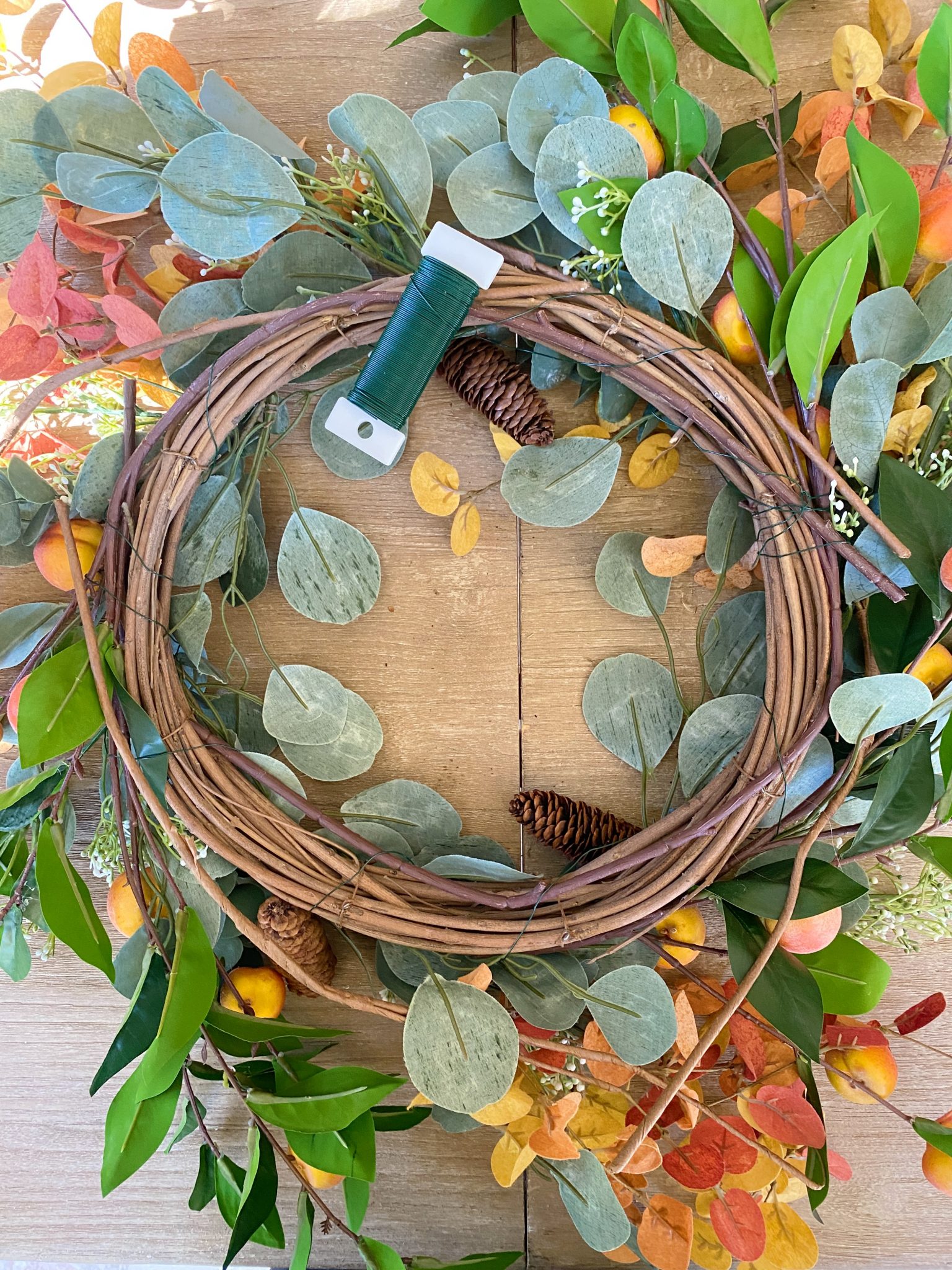Easy Fall Thanksgiving Wreath.