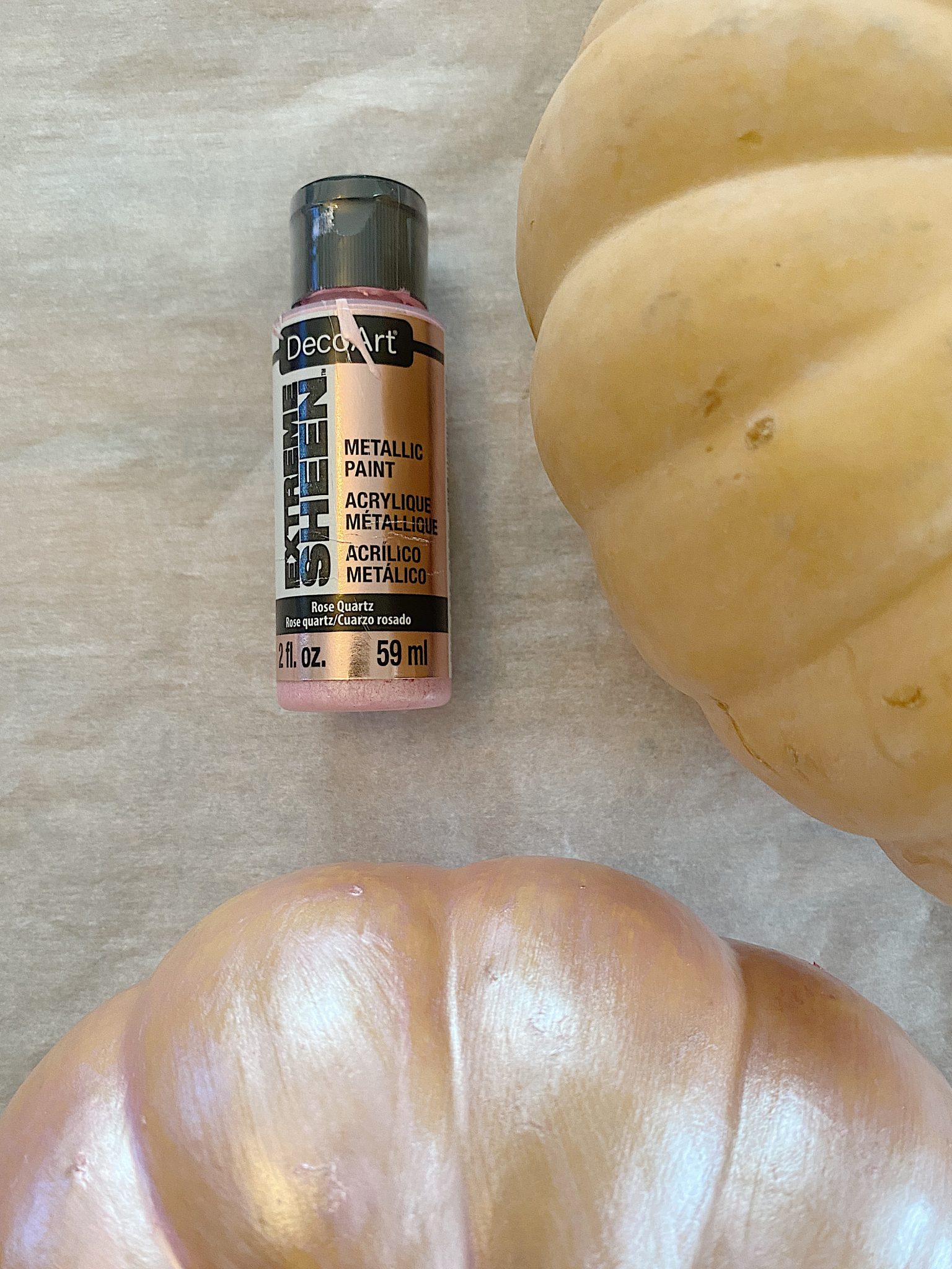 Materials to Make Pink Painted Cinderella Pumpkins