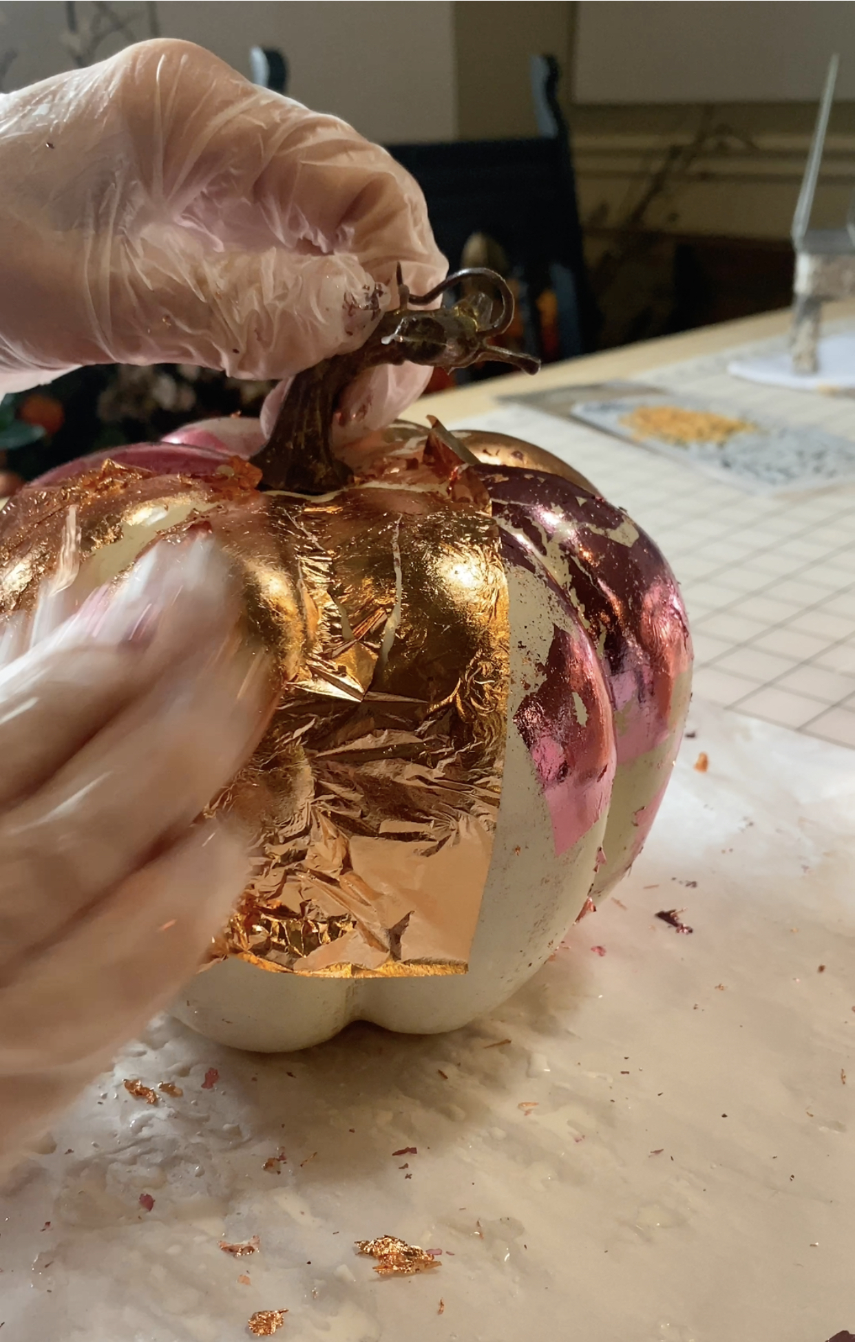 Rubbing on the Metal Leaf