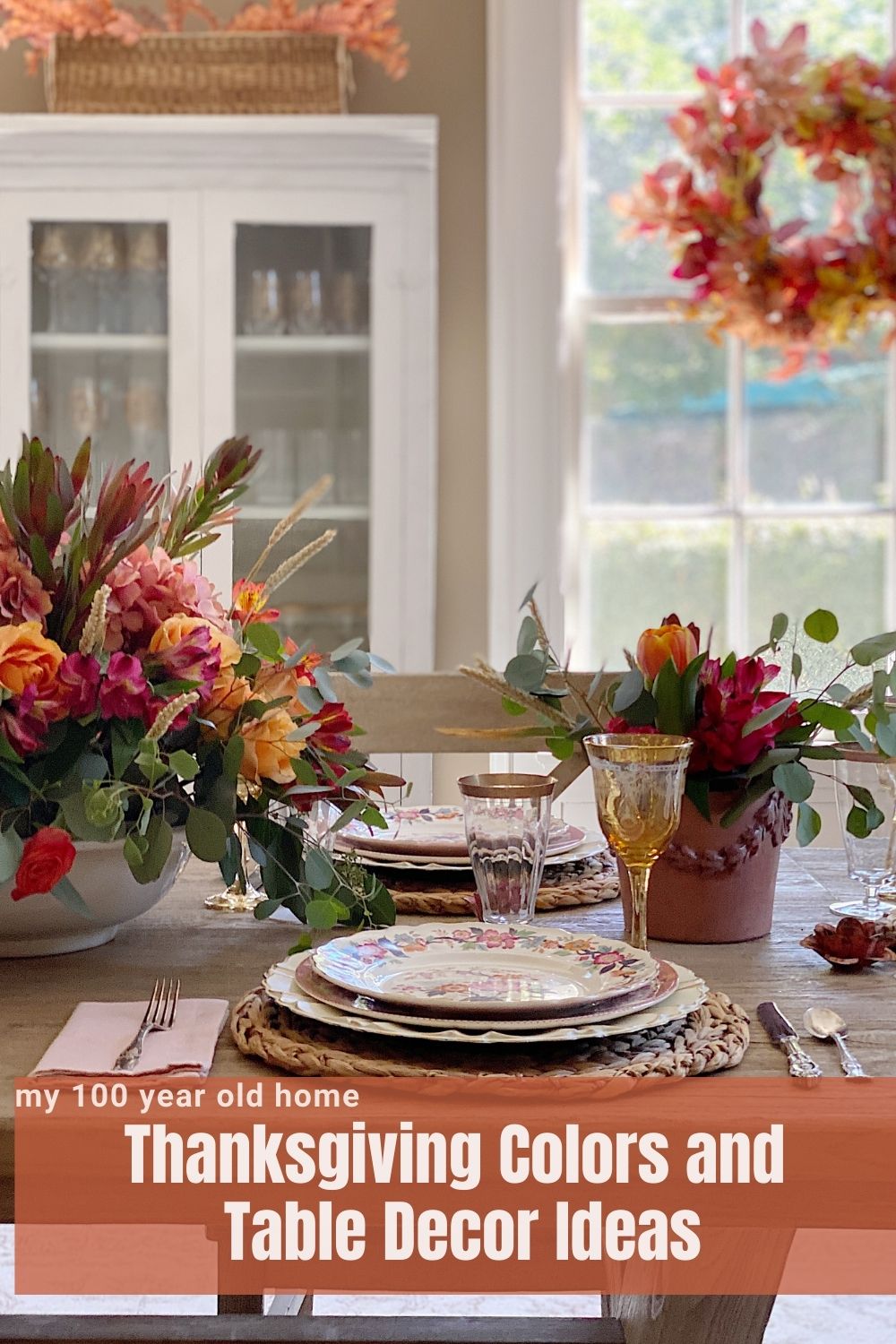 I set this table and I think it is one of my favorite Thanksgiving table decor ideas. I can't wait to share how you can pick Thanksgiving colors for your table!