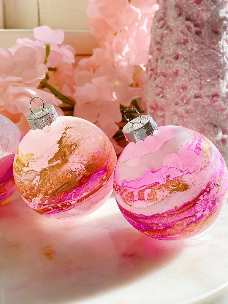 DIY Pink Christmas Ornaments