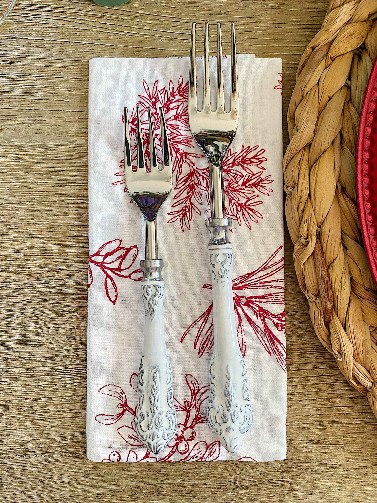 Dining Room Christmas Decor Silverware