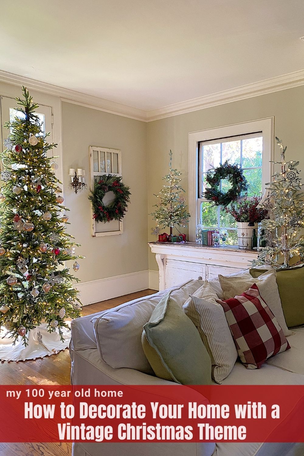 I created the most amazing vintage Christmas look with a Balsam Hill tree, Balsam Hill ornaments, four Balsam hill wreaths, and a Balsam Hill garland.