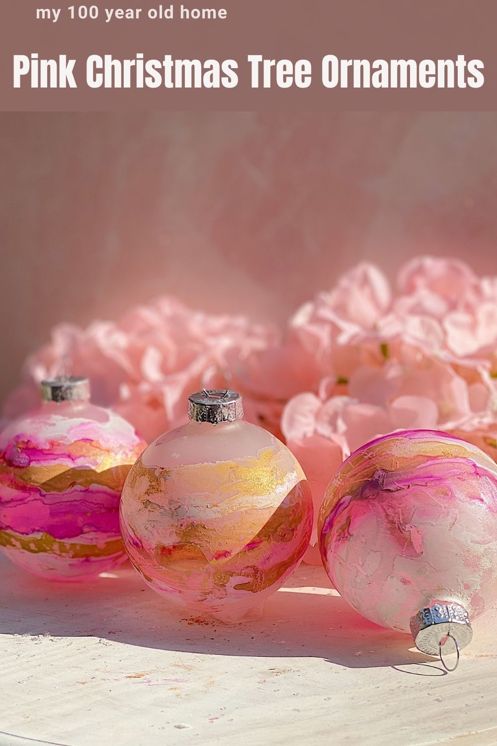 I just made these pink Christmas ornaments to add to my new collection of pink Christmas decor. Look how easy these are to make!