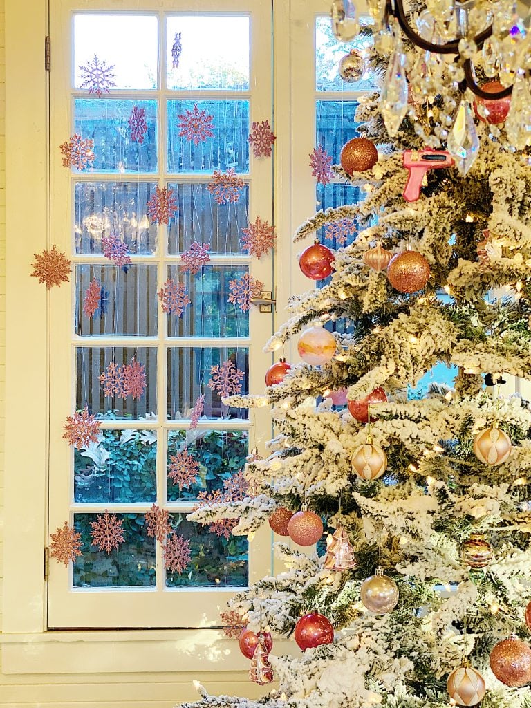 Pink Christmas Tree and the Snowflake Window