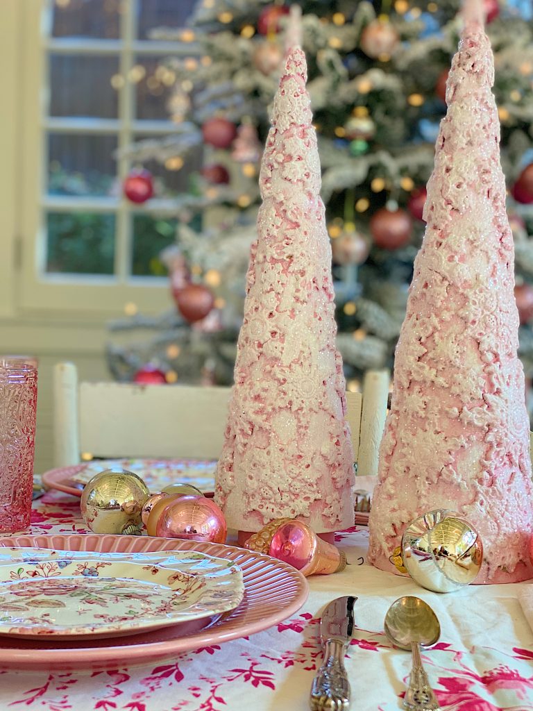Pink Tabletop Christmas Tree