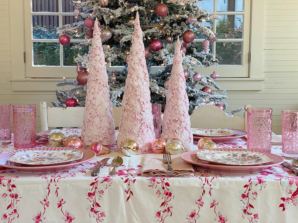 Pink Tabletop Christmas Tree DIY