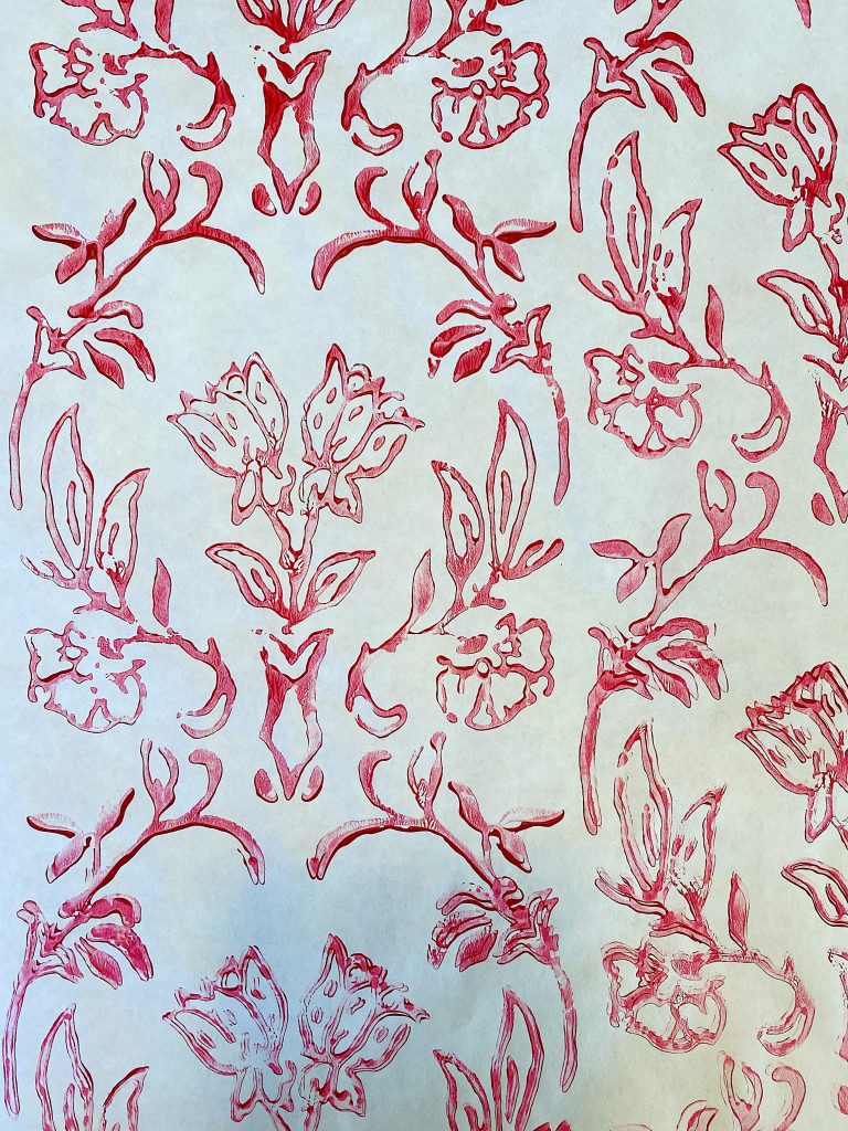 Printed Pink Christmas Wrapping Paper