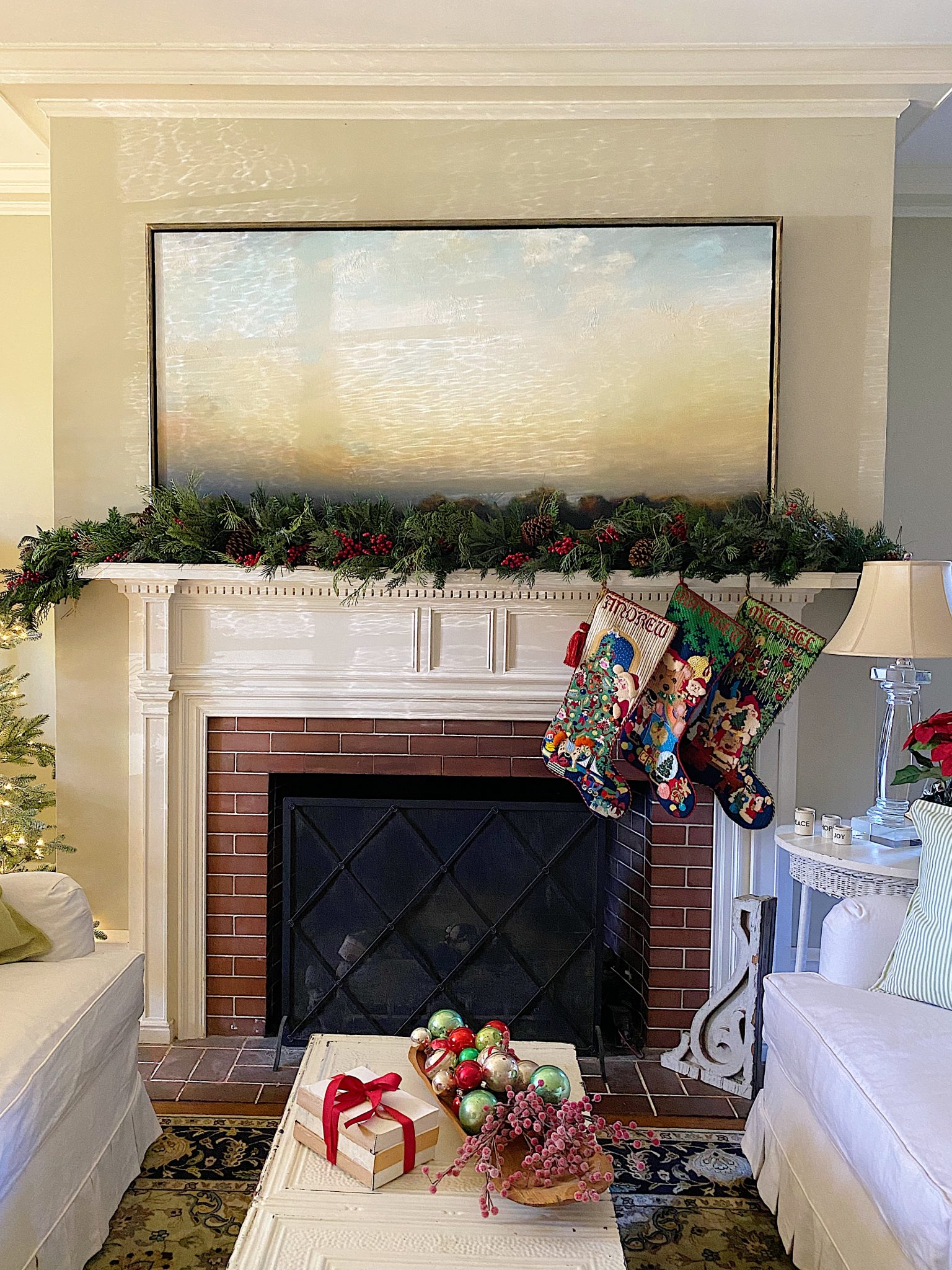Vintage Christmas Mantle