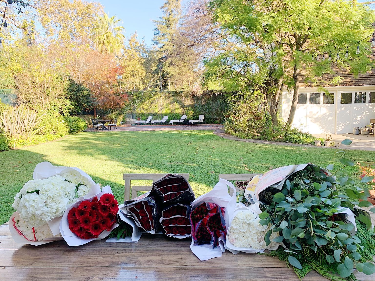 Christmas Centerpiece with Hanging Flowers