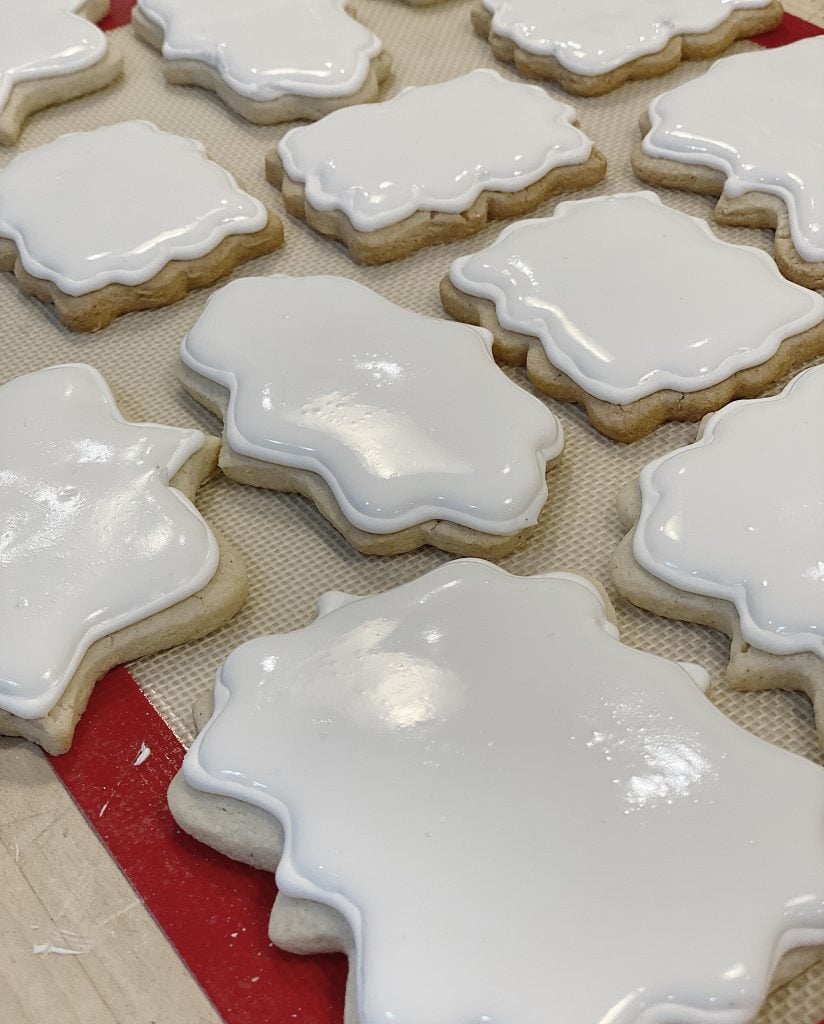 Frosted Classic Sugar Cookies for Christmas