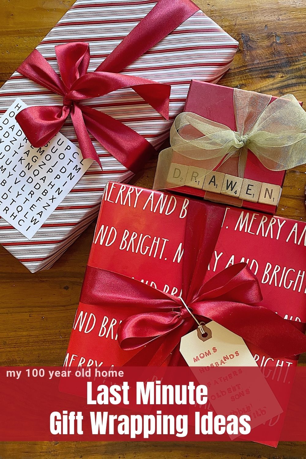 It's only a few days until Christmas so I thought it might be fun to share some fun last minute gift wrapping ideas.
