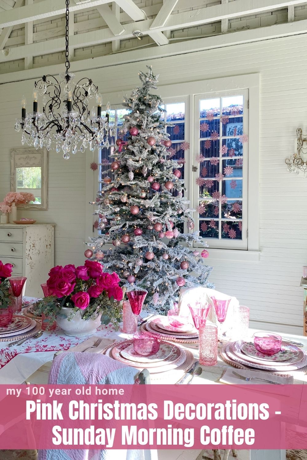 The Carriage House is now fully decorated in pink and white and I cannot wait to share our Pink Christmas decorations.