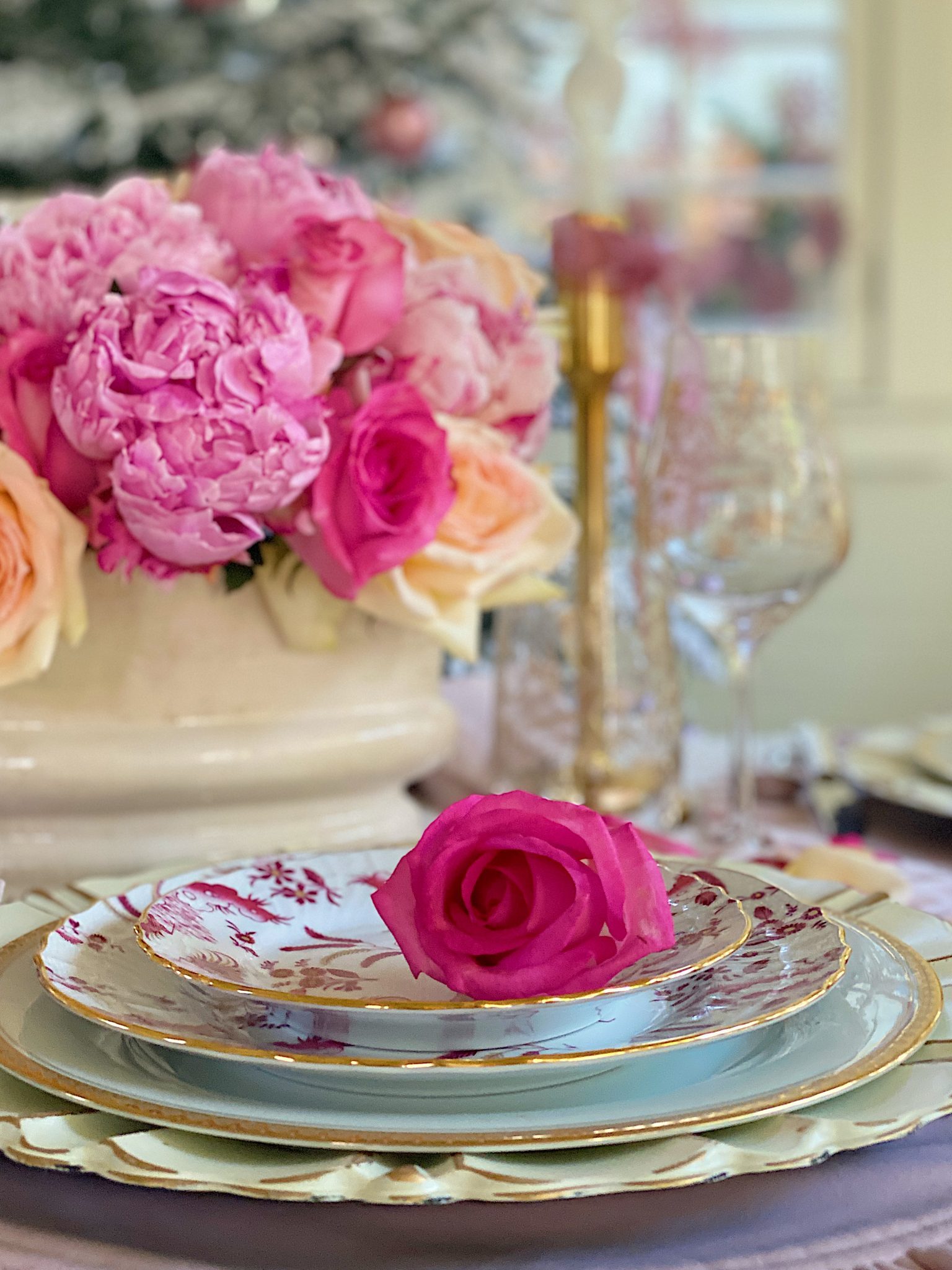 Pink Table for the Holidays