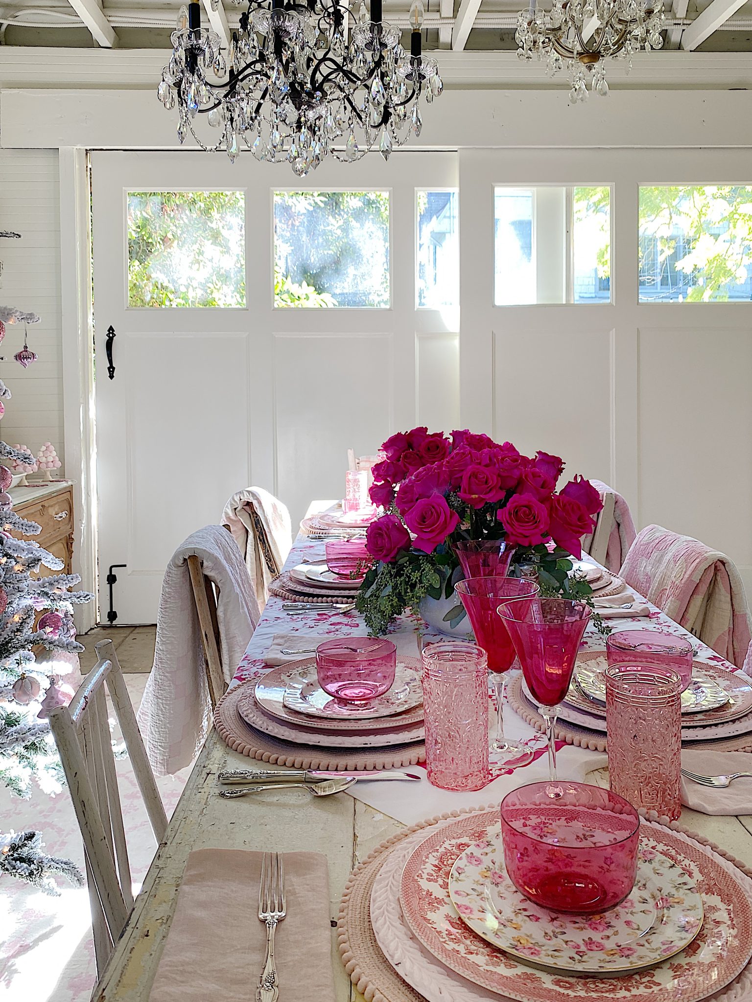 Pink Christmas in the Carriage House