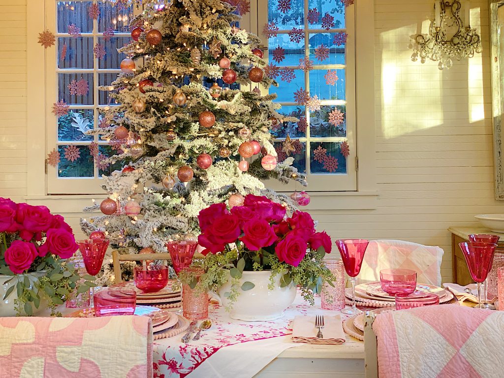 Pink Christmas in the Carriage House