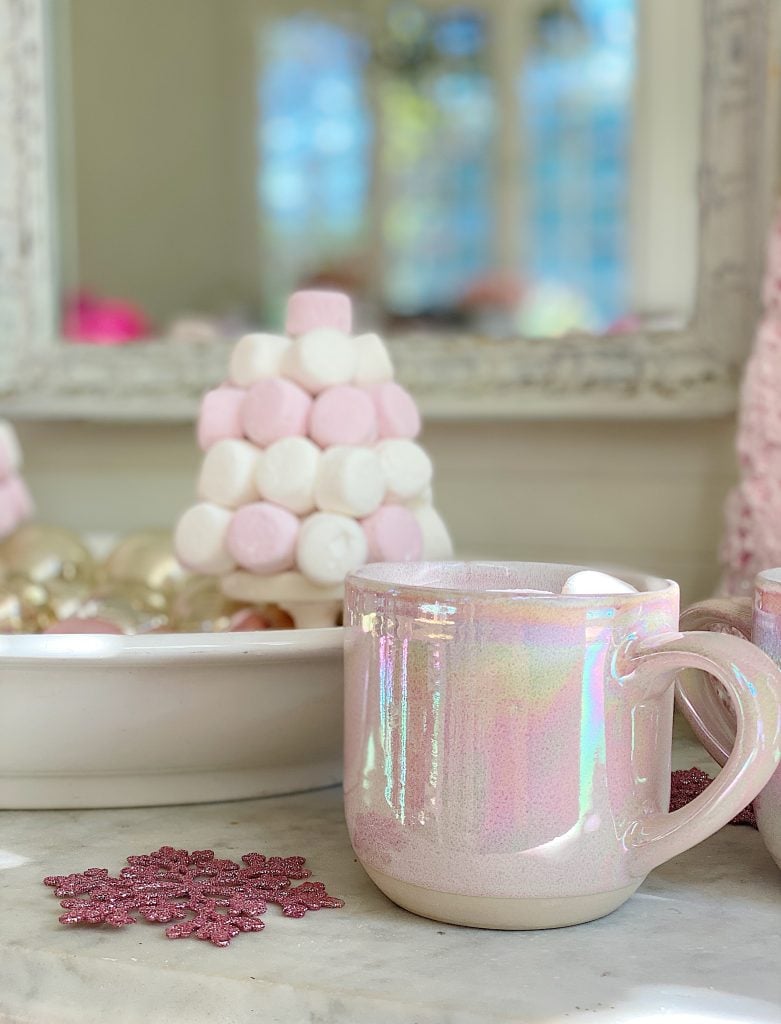Pink Marshmallow Hot Chocolate Tree and Mug