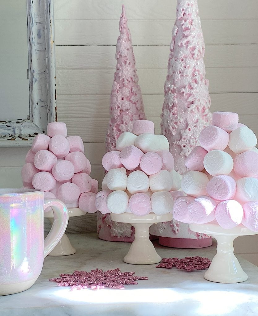 Pink Marshmallow Hot Chocolate Trees.