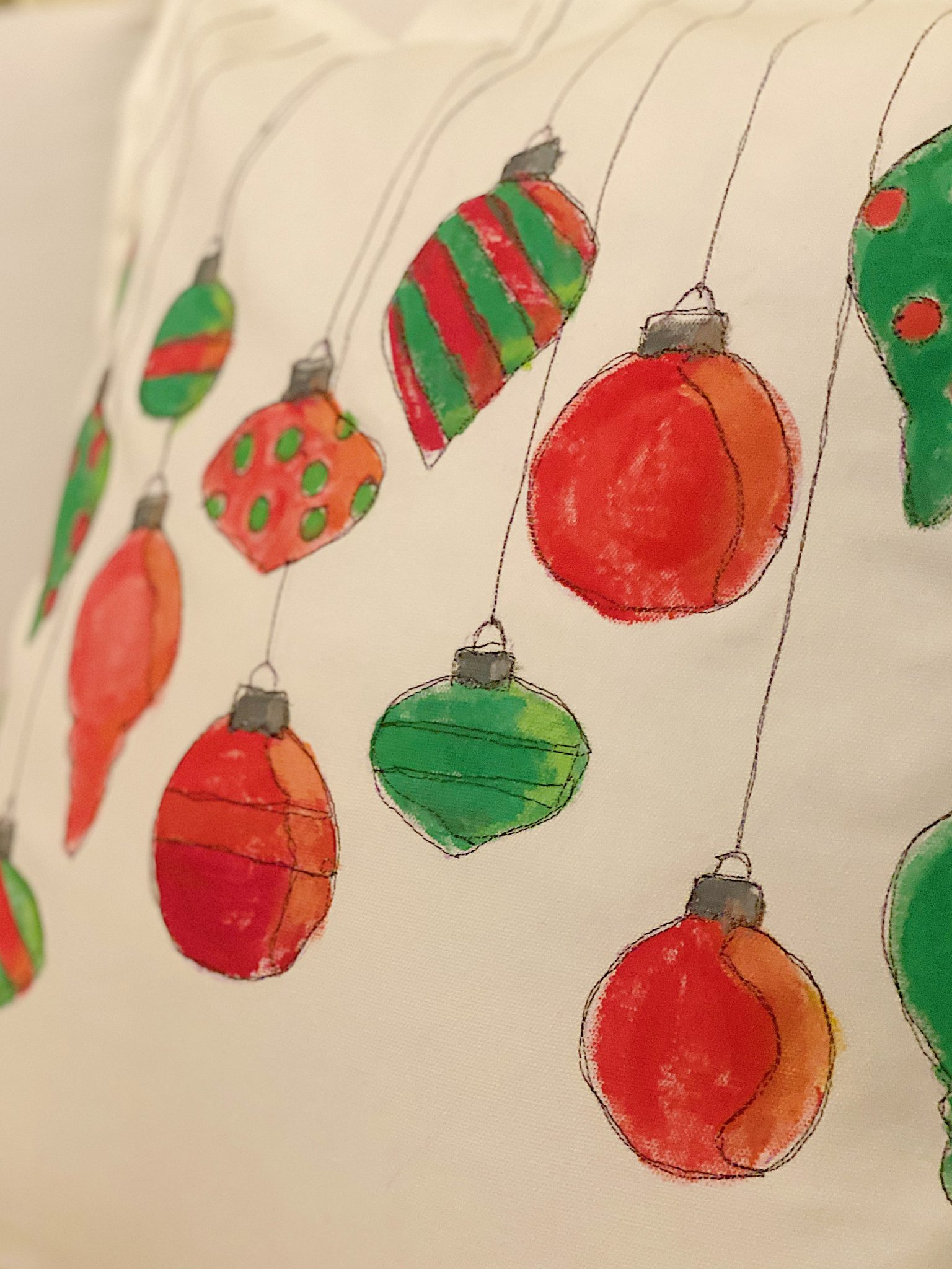 Vintage Ornament Christmas Pillow