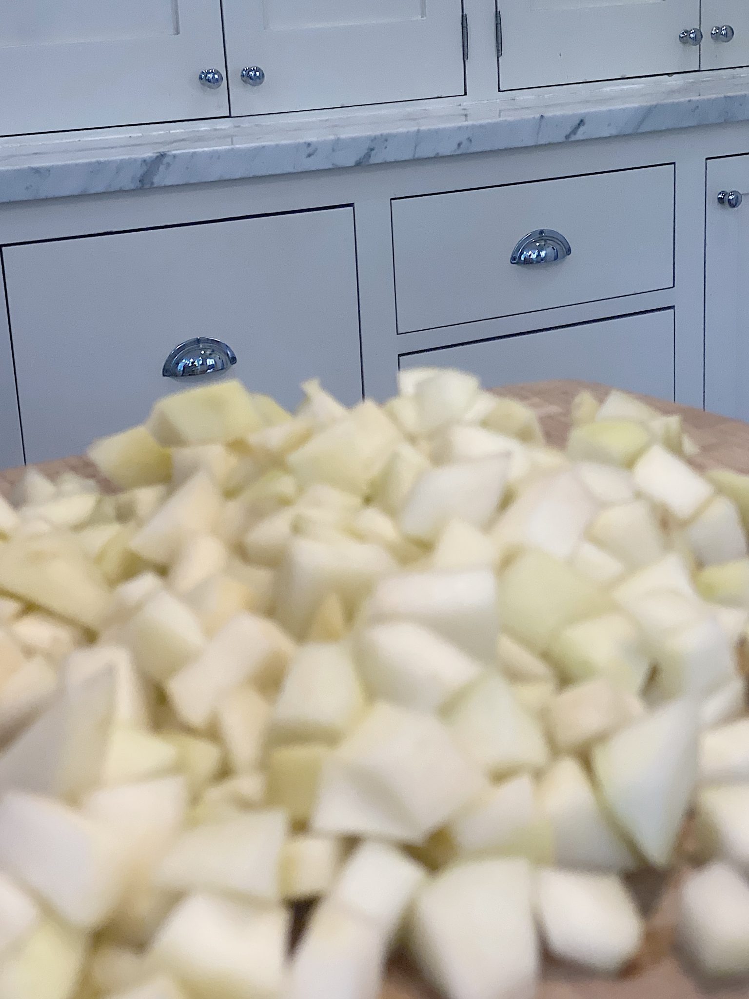 Cutting Pears for Pear Bread