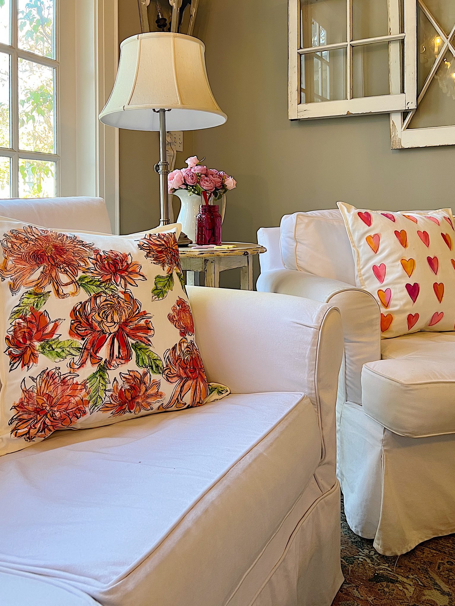 Flower Pillow DIY MY 100 YEAR OLD HOME