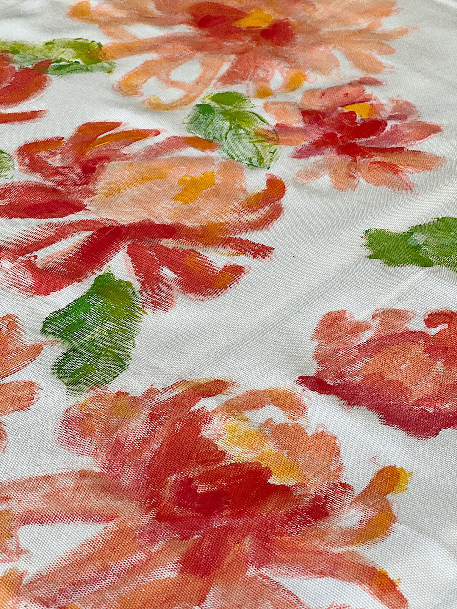 Painted Pillow Before Finishing