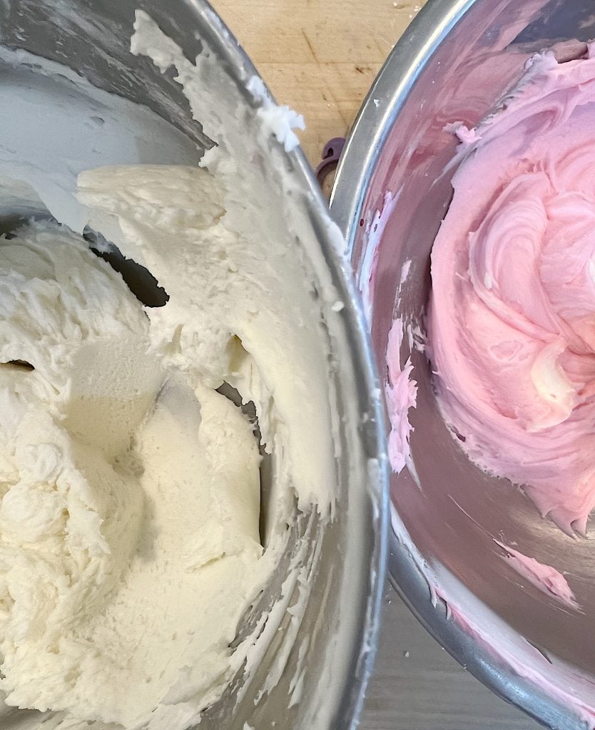 Adding Color to the Buttercream Frosting