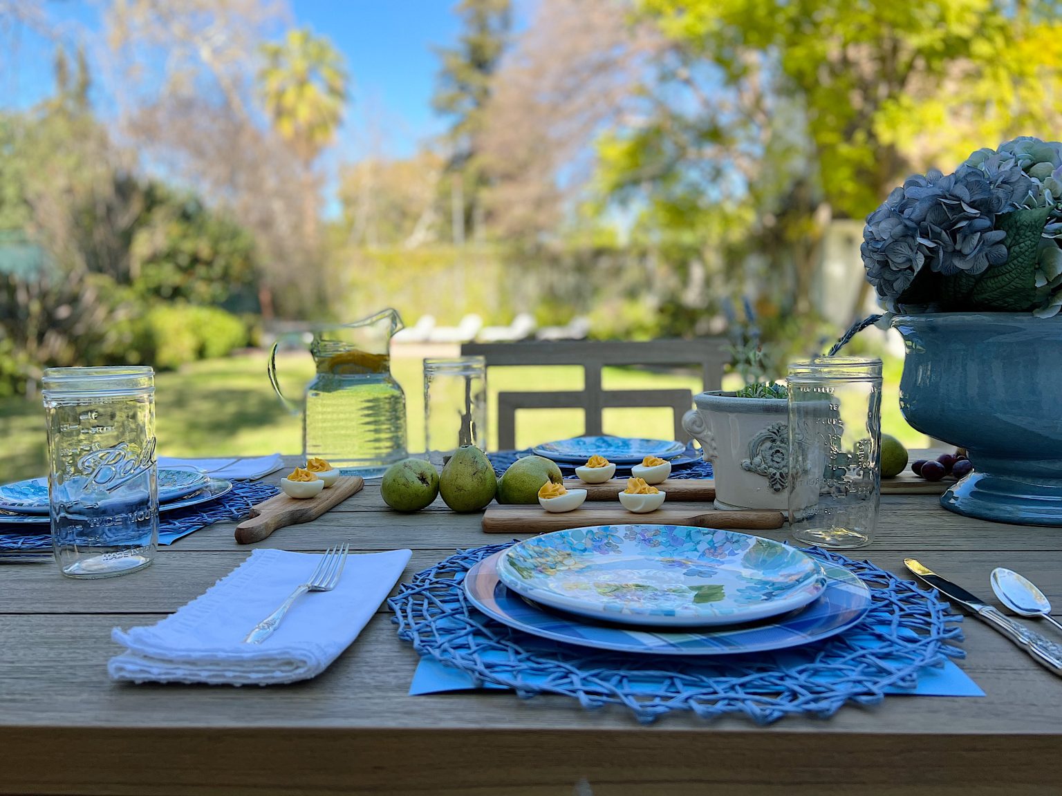 Spring Table in the Backyard