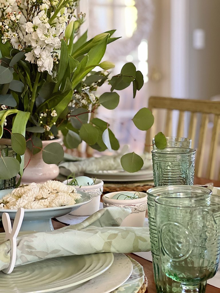 A Table with Easter Decor