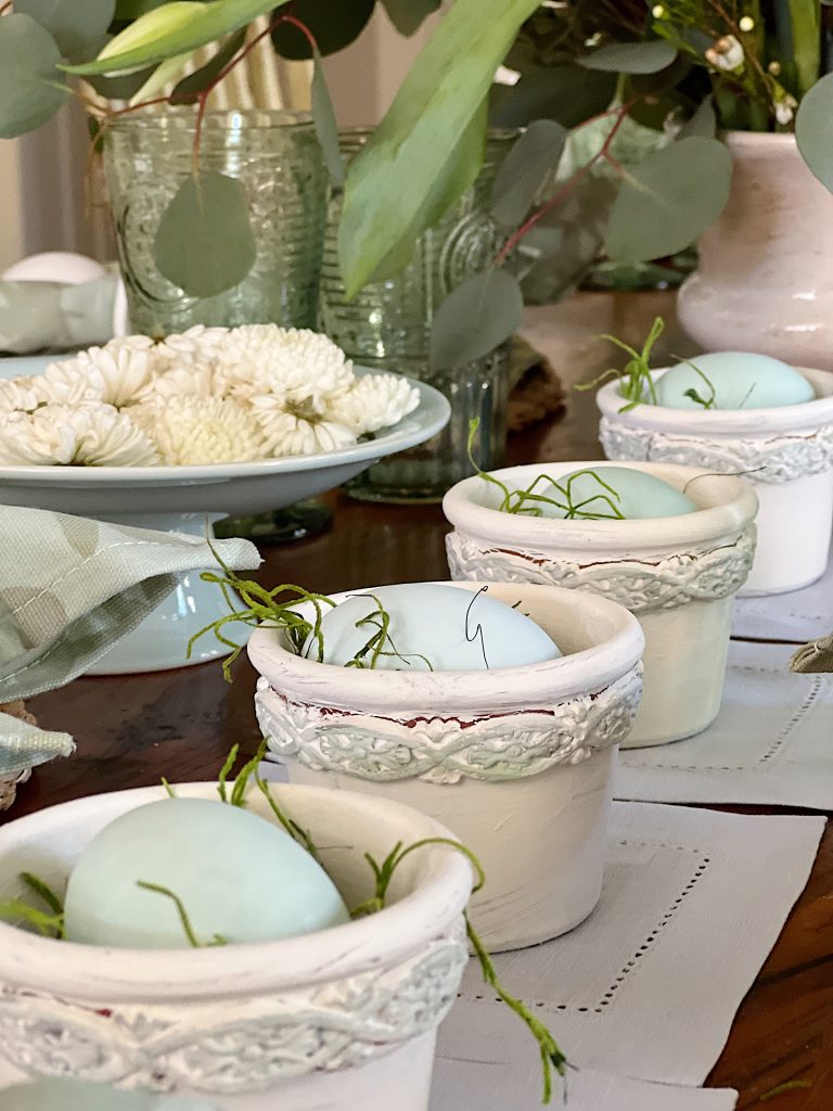 A Table with Easter Decor
