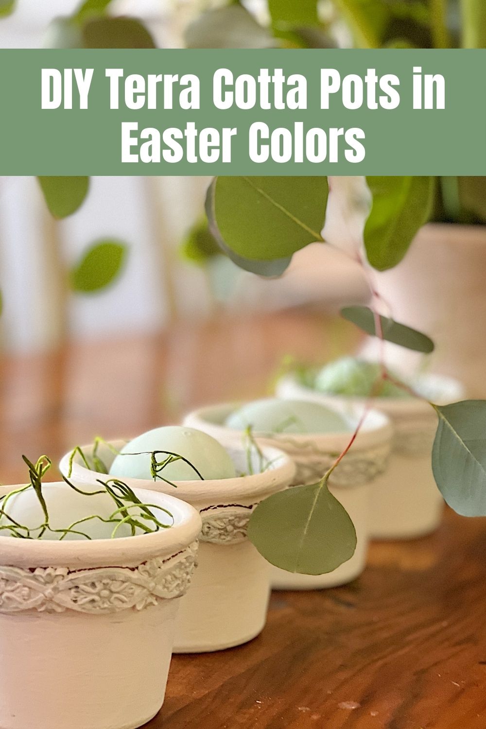 Easter colors are so beautiful. These DIY terra cotta pots and Easter eggs were inspired by these gorgeous colors of spring.