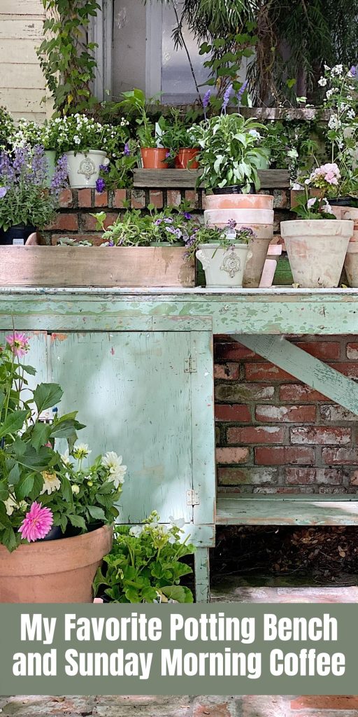 My Favorite Potting Bench and Sunday Morning Coffee (2)