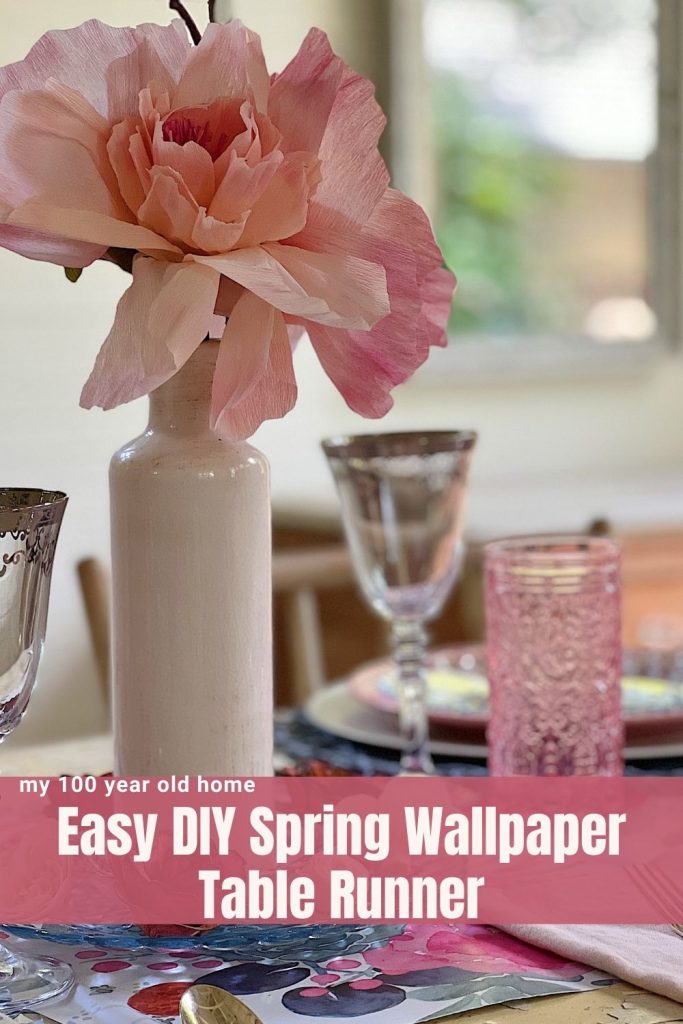 Easy DIY Spring Wallpaper Table Runner