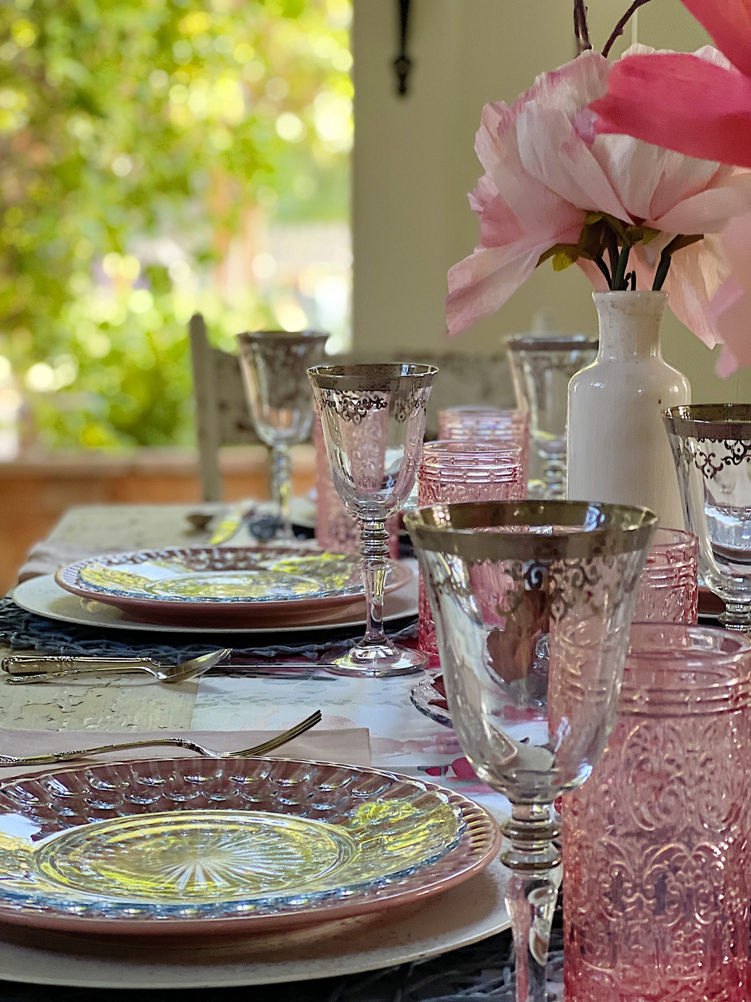 Easy DIY Spring Wallpaper Table Runner - MY 100 YEAR OLD HOME