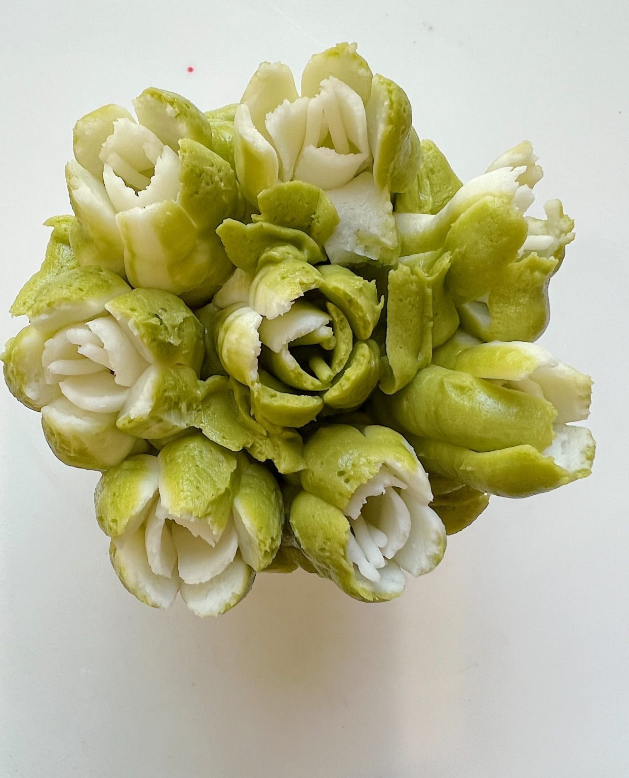Green and White Cupcake