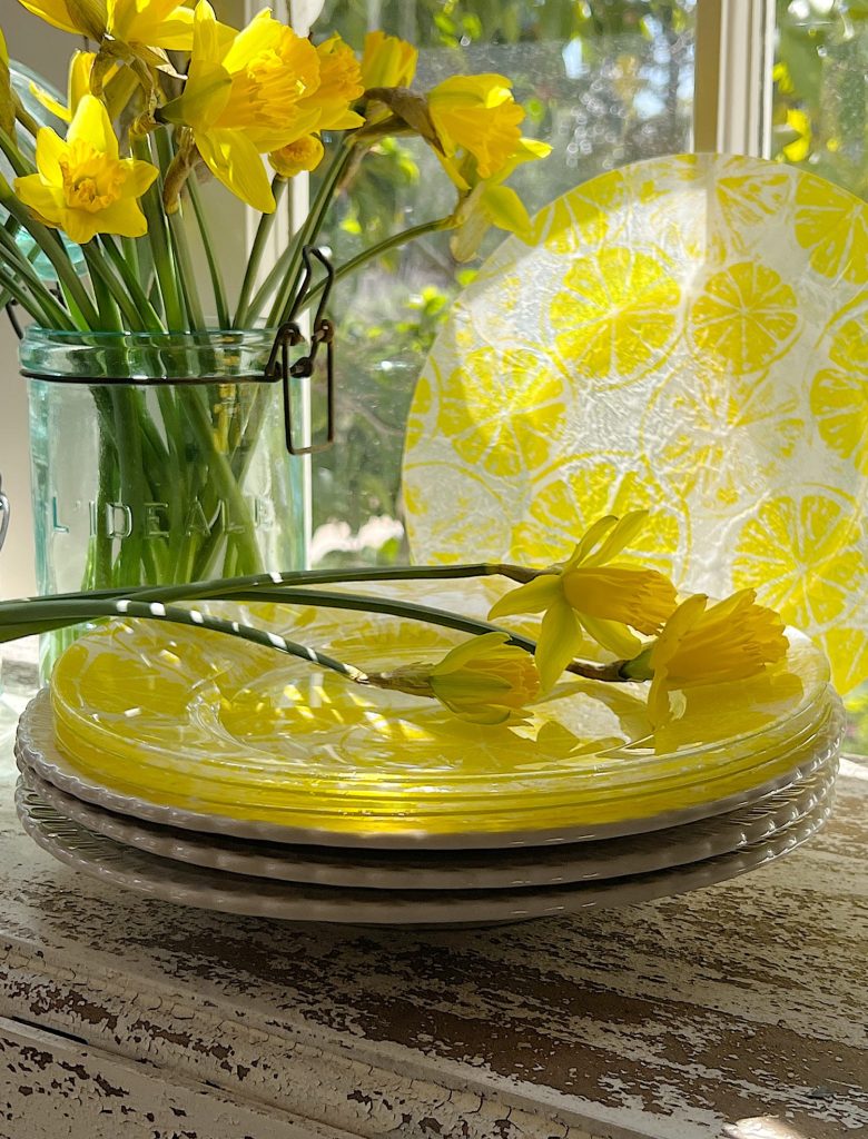 Lemon Plates with a Lemon Slice