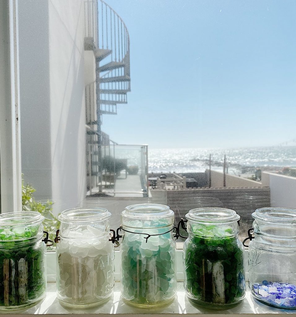 View from the Beach House Window with Sea Glass